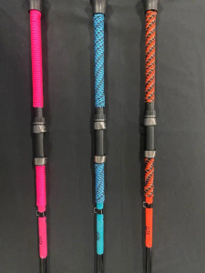 Meat Hunter Flex 8' 1pc Cast White Blank, Blue Wraps