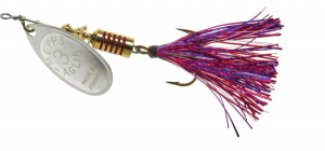 Mepps - 1/4oz Aglia Flashabou - Silver - Purple/Pink