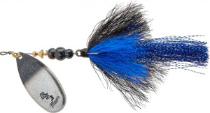 Mepps - 1/4oz Bronze Slammer Dressed Treble - Silver/Black &Blue