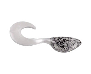 Mr. Crappie ShadPole Curl Tail 15pk - Salt & Pepper
