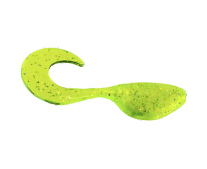 Mr. Crappie ShadPole Curl Tail 15pk - Chartreuse Shiner