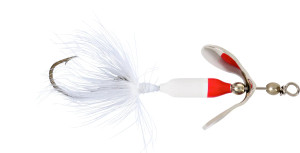 Rooster Tail 1/32oz Single Hook - White Red Top