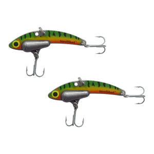 Steel Shad Blade Bait 1/4 oz - Perch-Firetiger 2pk