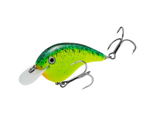 Strike King Chick Magnet Jr Flatsided Crankbait - Chartreuse with Blue / Black Splatterback