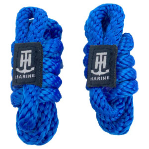 TH Marine - Boater Essentials Fender Line 3/8" x 60" (5 feet) SOLID BRAIDED ROPE W/ LOGO -Blue (PAIR) - MFP