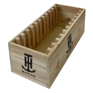 TH Marine - Boater Essentials Wood Paddle Rack W/Logo and Varnished Finish - Holds 12 Paddles