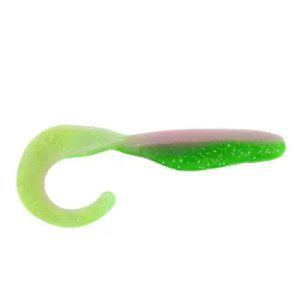 Walleye Assassin - 4" Curly Shad Walleye 10ct - Electric Chicken