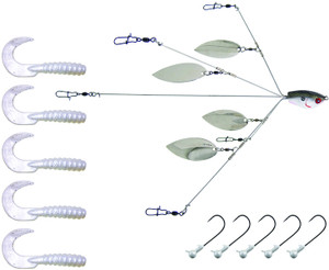 Yum - Yumbrella UL Flash Mob Jr. 5 wire includes 5 Jigheads and 5 grubs