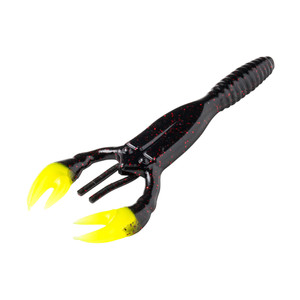 Yum 4" Salt Craw 10pk - Black Neon / Chartreuse Claw