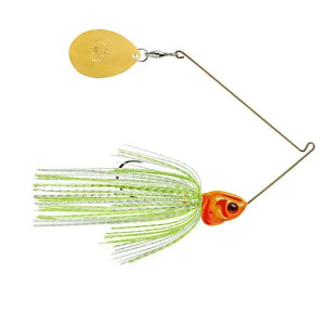 Booyah Covert Spinnerbait 1/2oz Gold Colorado - White/Chartreuse/Orange Head