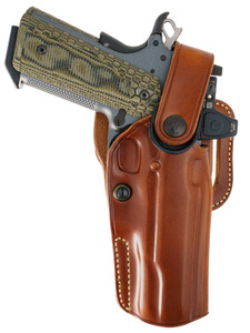 Galco APO212R APO StrongsideCrossdraw OWB Tan Steerhide Fits Kimber 1911 5 Right Hand