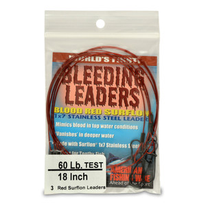 AFW Bleeding Leaders - 30lb 18'' Nyl 1x7 SS Red 3pc