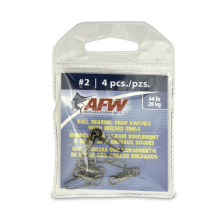 AFW BR Ball Bearing Snp Swiv - 44lb;#2 2WldRg;GnmtlBlk 4pc