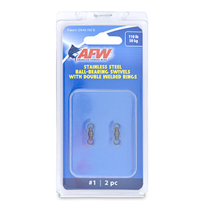 AFW SS Ball Bearing Swivels - 110lb;#1 2WldRg;GnmtlBlk;2pc