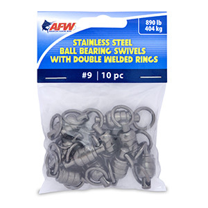 AFW SS Ball Bearing Swivels - 890lb;#9 2WldRg;GnmtlBlk;10p