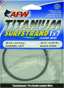 AFW Titanium Surfstrand - 30lb Test 10' Black Oxide
