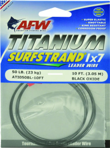 AFW Titanium Surfstrand - 50lb Test 10' Black Oxide
