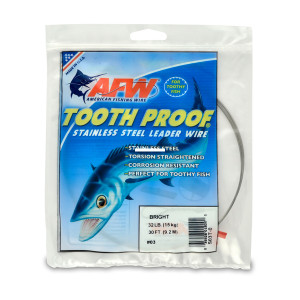 AFW Tooth Proof - 32lb Test #3 30ft Bright