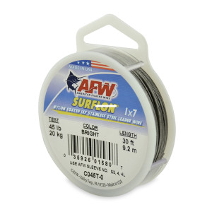 Surflon Leader Wire - 45lb 30' Nyl 1x7 SS Brght