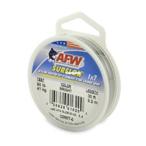 Surflon Leader Wire - 90lb 30' Nyl 1x7 SS Brght