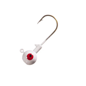 Arkie Round Jig Head - 1/8oz Wht. 100pk
