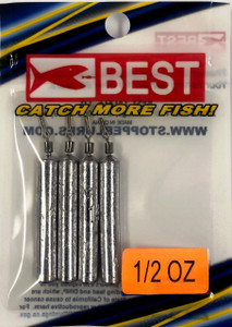 BEST Drop Shot Weight Long - 1/2oz Unpainted 4pk
