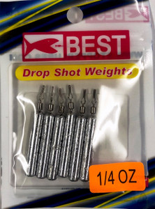 BEST Drop Shot Weight Long - 1/4oz Unpainted 6pk