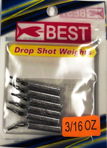 BEST Drop Shot Weight Long - 3/16oz Unpainted 6pk