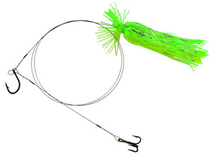 Blue Water Candy - 1x4 Rigged Fthrwgt - 2/0 #4 Treble Green/Cht