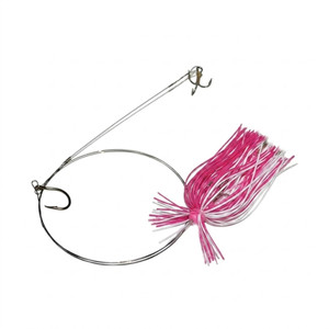 Blue Water Candy - 1x4 Rigged Fthrwgt - 2/0 #4 Treble Pink/White