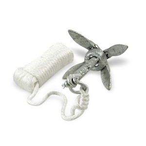 BOAT Folding Anchor Kit - w/shkl;30' 3/16'' WhiteNylon