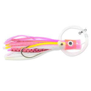 C&H Lures - Stubby Bublr Lre-RR Mono - Mono Rigged;Pnk/Wht/Myl Skrt