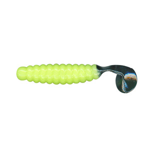 Charlie Brewer Crappie Grub - 1.5'' Crmy Grn/BlkTl 15pk