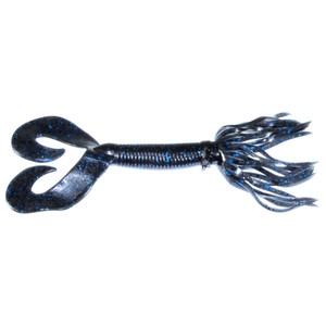 Chompers Skirted DT Grub - 4'' Black/Blue Flake 10pk