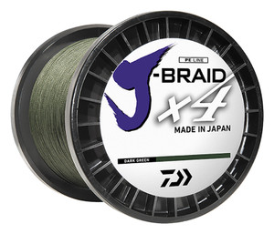 Daiwa J-Braid X4 - 3000 yd Dark Green 8 lb - JB4U30-3000DG
