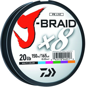 Daiwa J-Braid X8 - 300 yd Multi-Color 10 lb