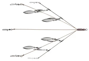 Diamond Umbrella Rig Bladed - 6.5'' Nickel 5 Arm 8 Blade