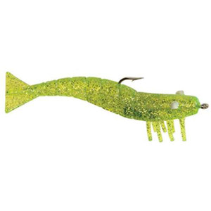 DOA Shrimp Rigged - 3'' Chart/Silver Glitter 3pk