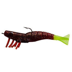 DOA Shrimp Rigged - 3'' Rootbeer/Cht Tail 3pk