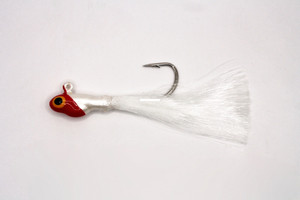 Don's Jigs Potbelly Hair - 1/4oz Red/White; White 12pk