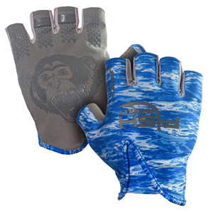 Fish Monkey Guide Glove - Stubby Blue Water Camo M