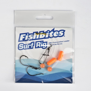 Fishbites Surf Rigs - GloOrange/Floats/Beads