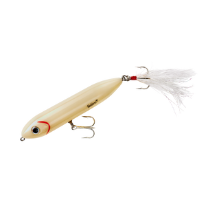Heddon Super Spook Jr Fthrd - 3.5'' Bone