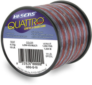 Hi-Seas Quattro Mono Line - 250yd 4-Color Camo 50lb Test
