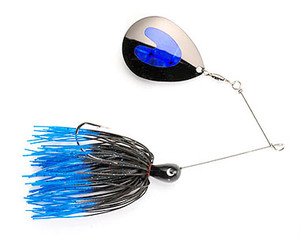 Jewel Bait - Jolt Spinnerbait 3/4oz - Black/ Blue Tip Lazer
