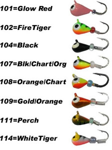 K&E Pelkie Tungsten Jighead - #10 Firetiger 3pk