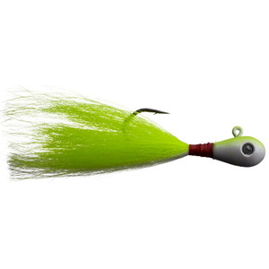 Kalins GE Hair Jig; Stinger - 1/2oz 2/0 Chartreuse/White