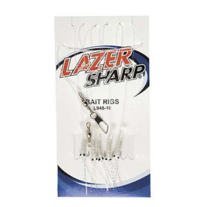 Eagle Claw - Lazer Sharp - Bait Rig Shrimp - #4 White Gold