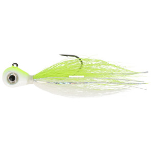 Eagle Claw - Lazer Sharp - Pro-V Bucktail Jig - 3/8oz Chart/White 2pk
