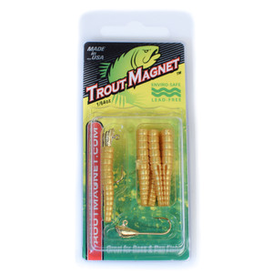 Leland NoLead Trout Magnet - Mealworm Gold 1/64oz 9pk